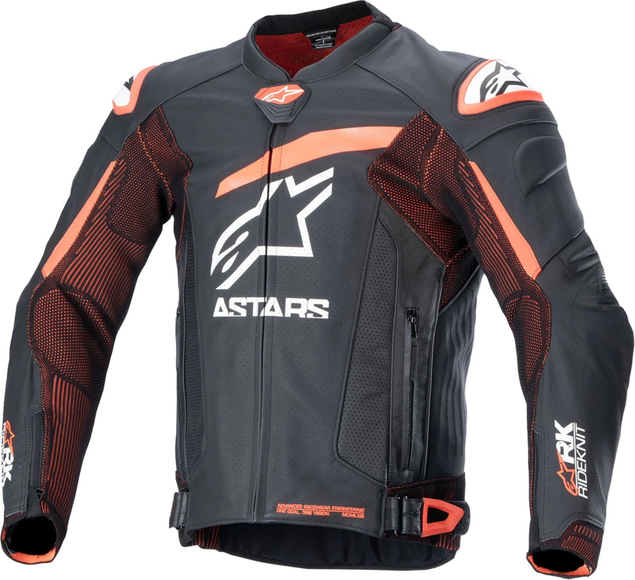 Alpinestars - GP Plus R v4 Rideknit® Leather Jacket - Black/Red Fluo/White