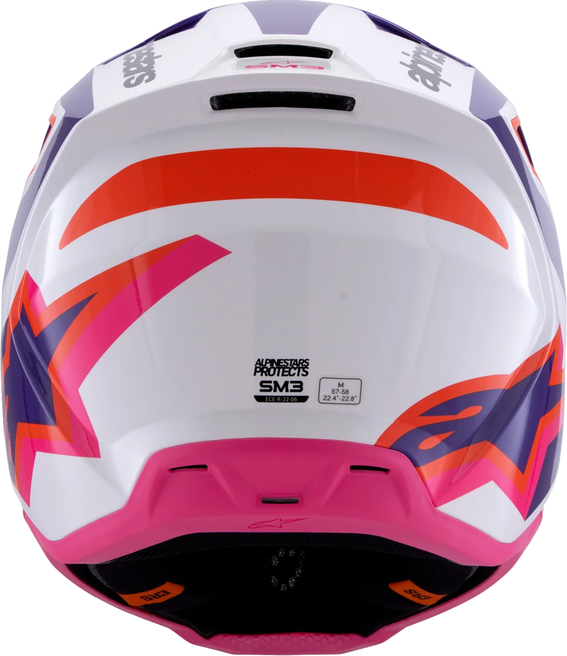 Alpinestars - SM3 Helmet - Heat - Gloss White/Purple/Pink - Image 3