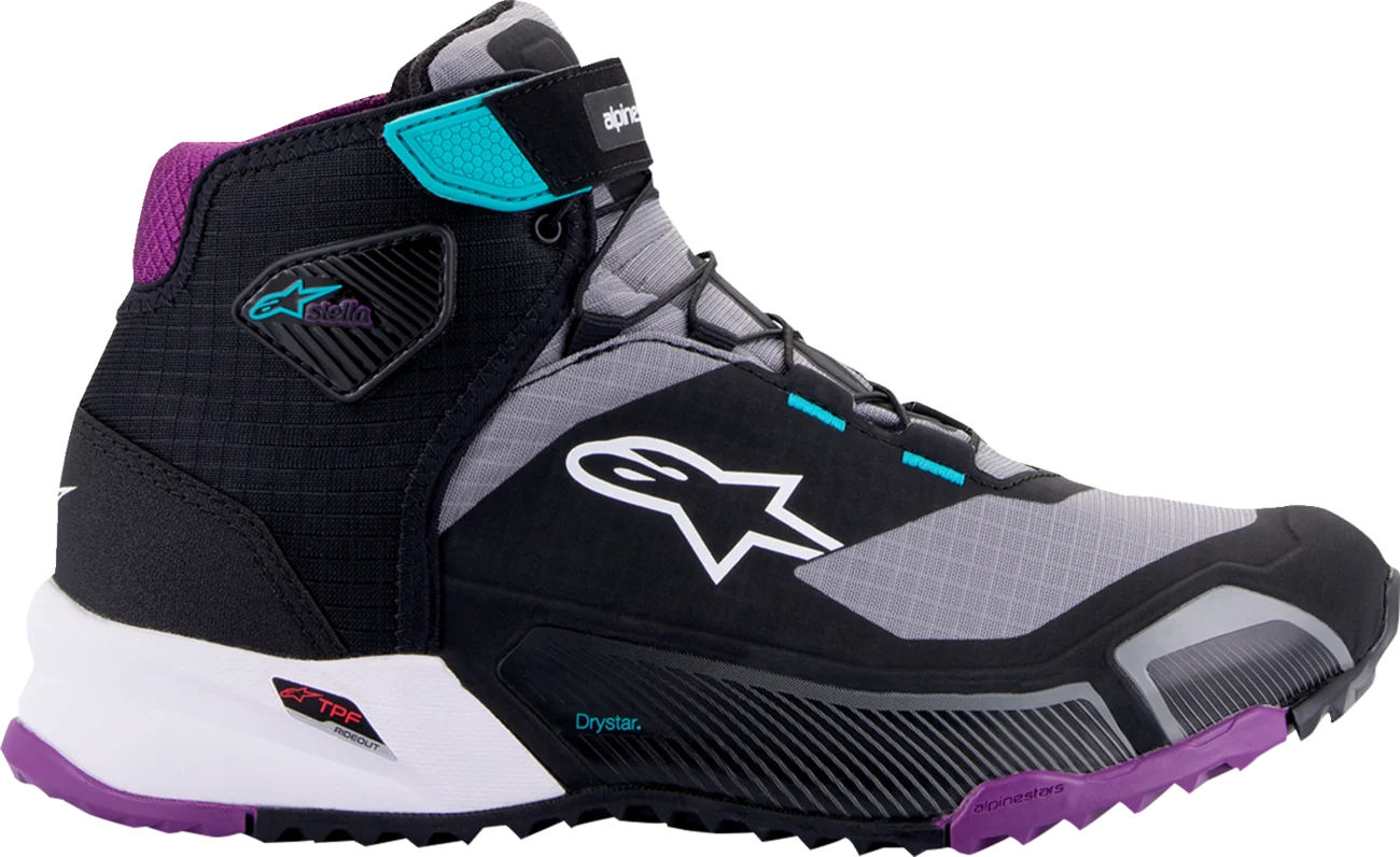 Alpinestars - Stella CR-X Drystar® Shoes - Black/Gray/Teal/Purple - Image 3