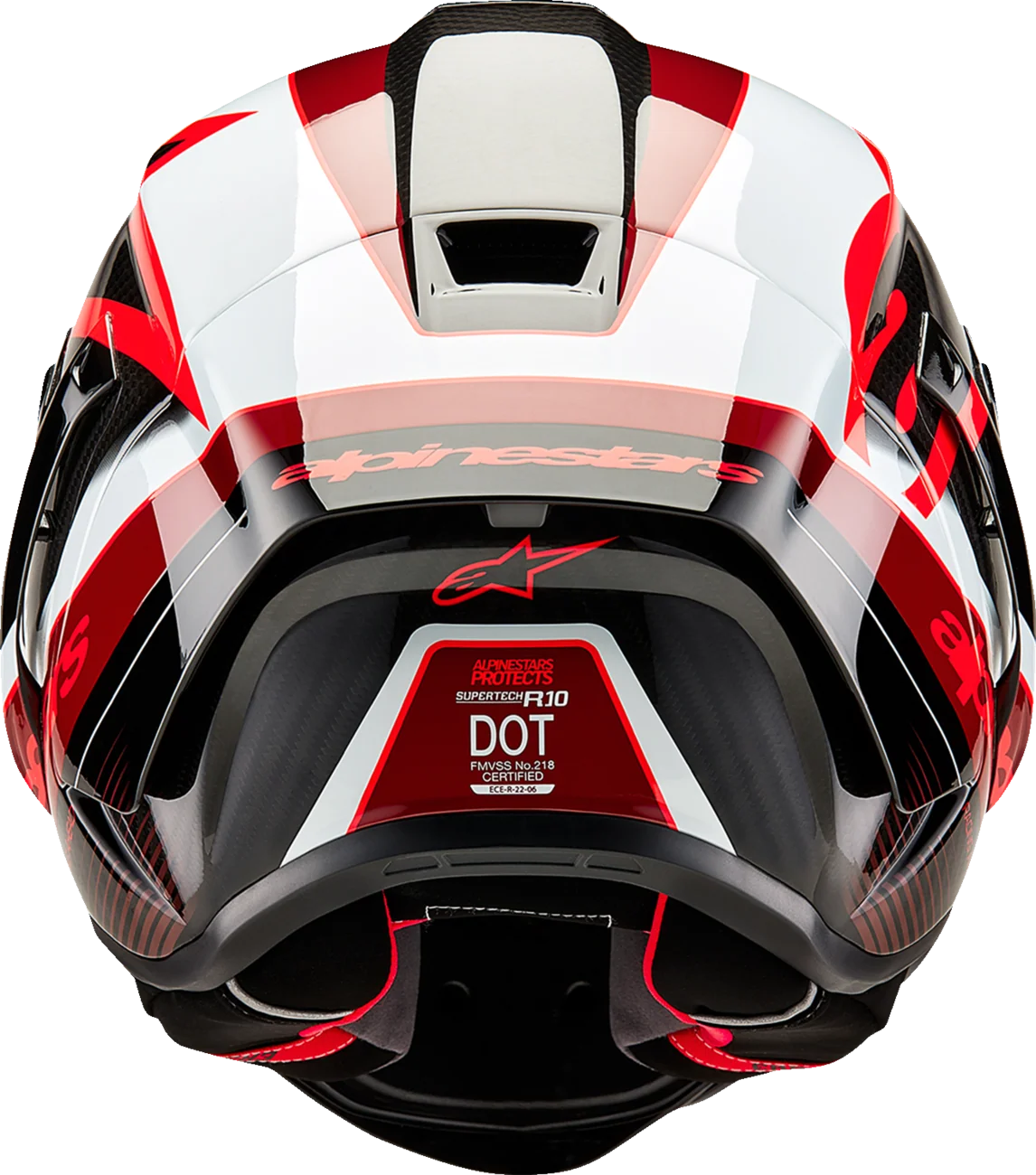 Alpinestars - Supertech R10 Helmet - Team - Black/Carbon Red/Gloss White - Image 3