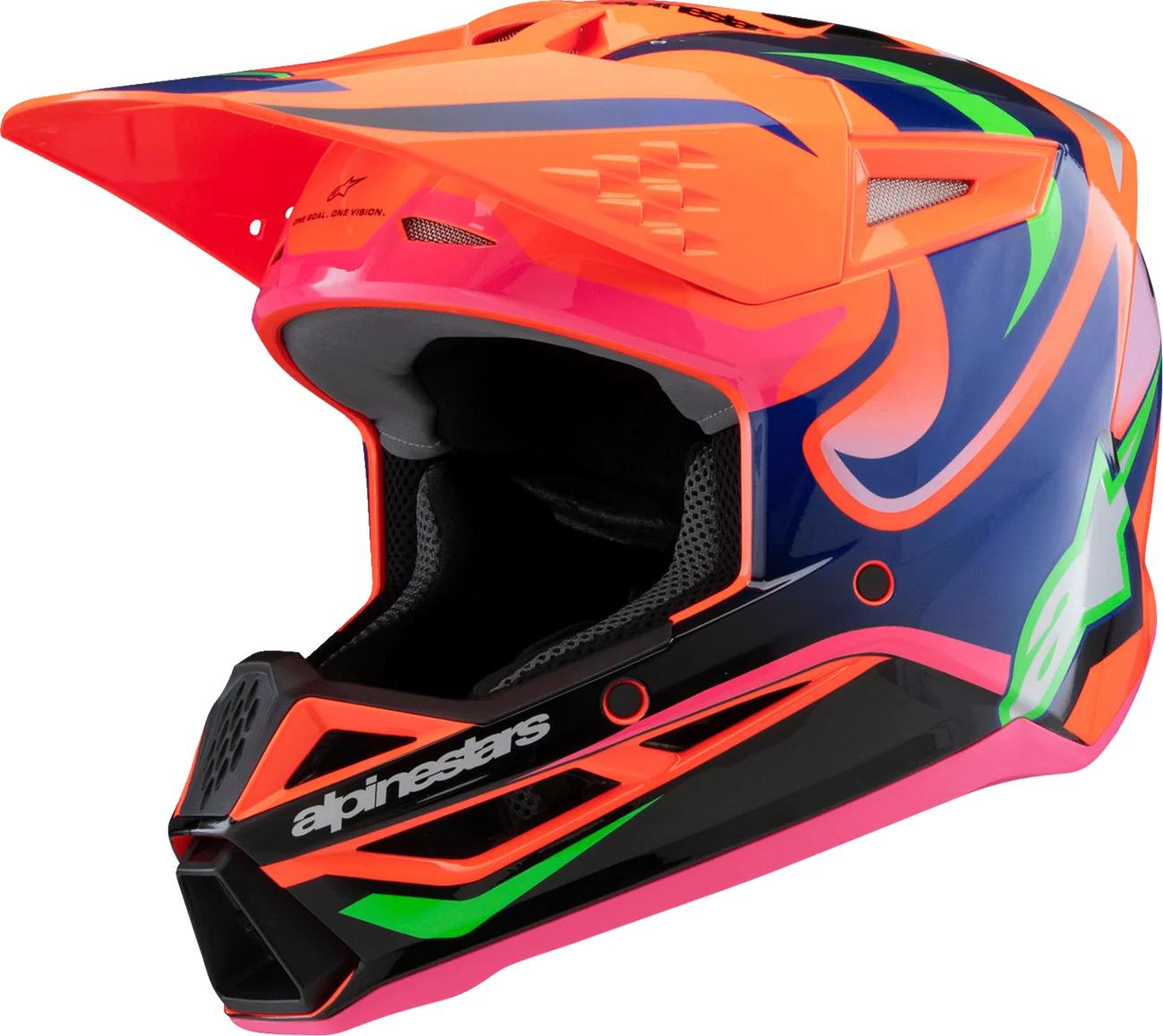 Alpinestars - Youth SM3 Helmet - Deegan - Gloss Orange Fluo/Purple/Pink Fluo