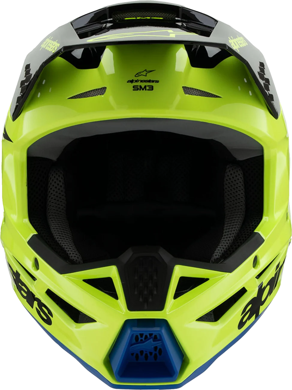 Alpinestars - Youth SM3 Helmet - Radium - Gloss Yellow Fluo/Black/Blue - Image 2