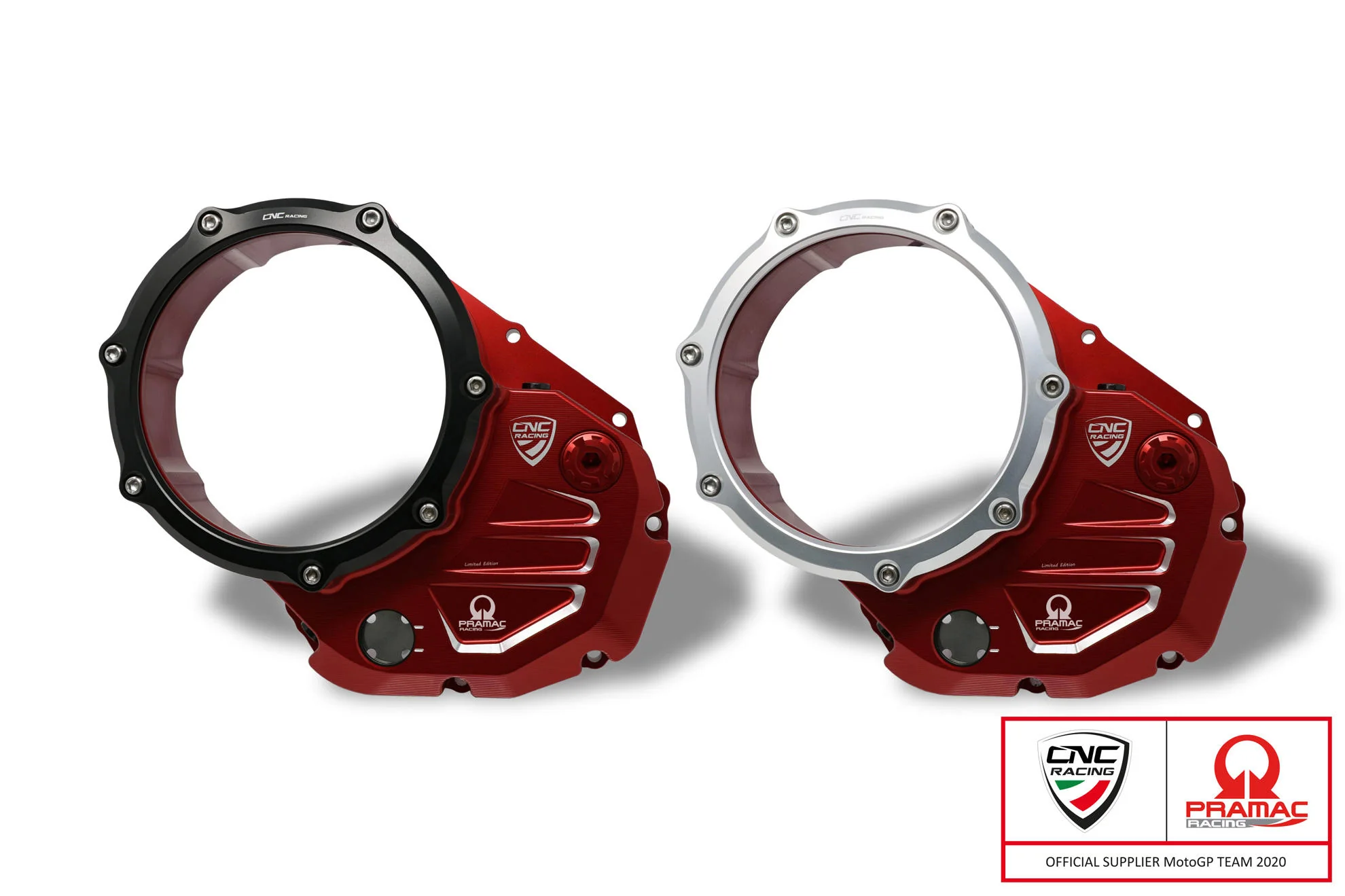 CA504BSPR - CNC Racing PRAMAC RACING LIMITED EDITION Clear Wet Clutch Cover for the Ducati Monster 937 and Multistrada V2 - Image 2