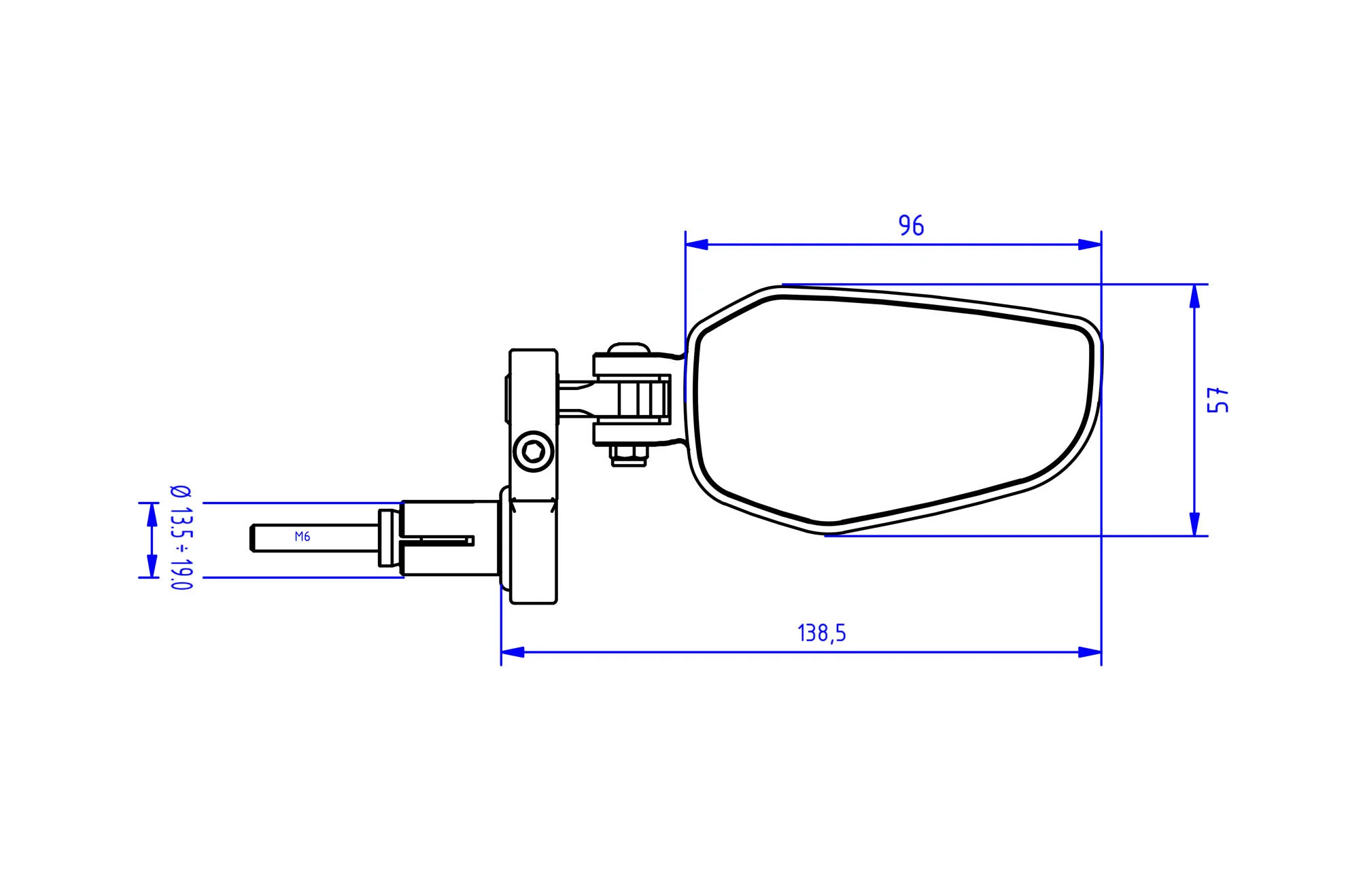 CNC Racing EVO Folding Bar End Mirrors - Image 3