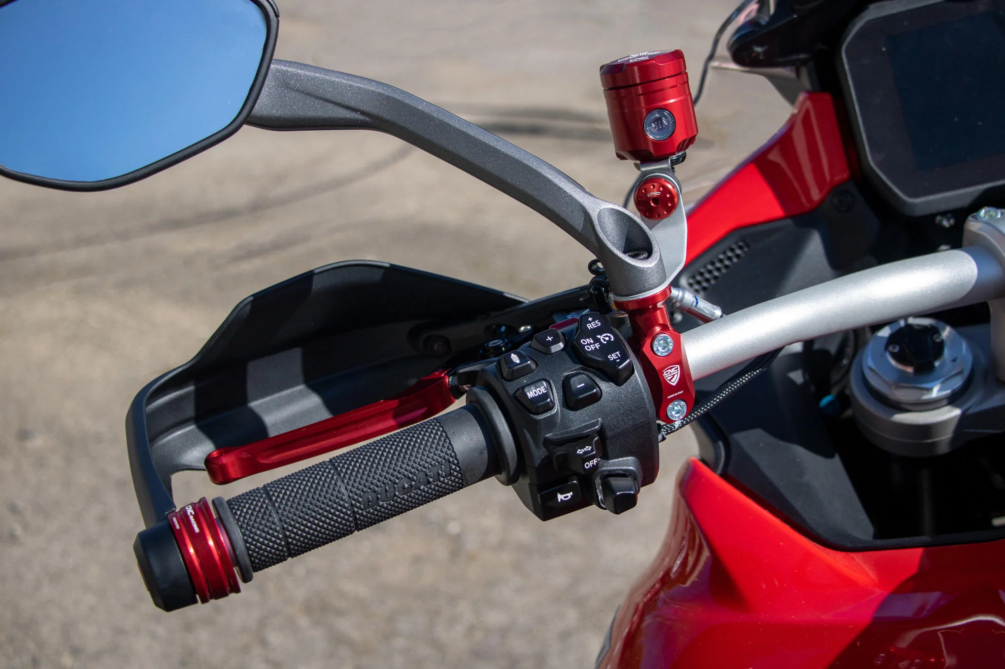 CV020 - CNC Racing - Master Cylinder Clamp Mirror Mount - Multistrada V4 - CLUTCH SIDE - Image 2