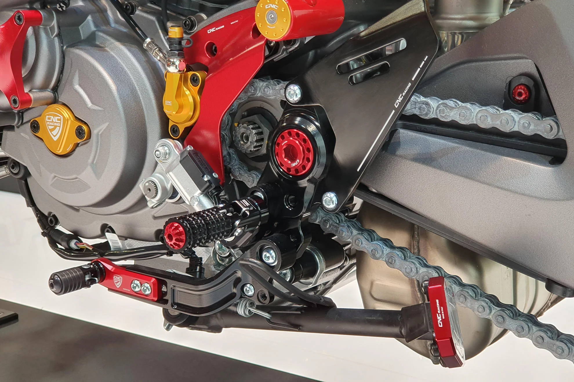 PES04B - CNC Racing Aluminum Heel Guard Kit for OE and CNC Racings' Rearsets For Ducati Hypermotard 950 / SP - Image 2