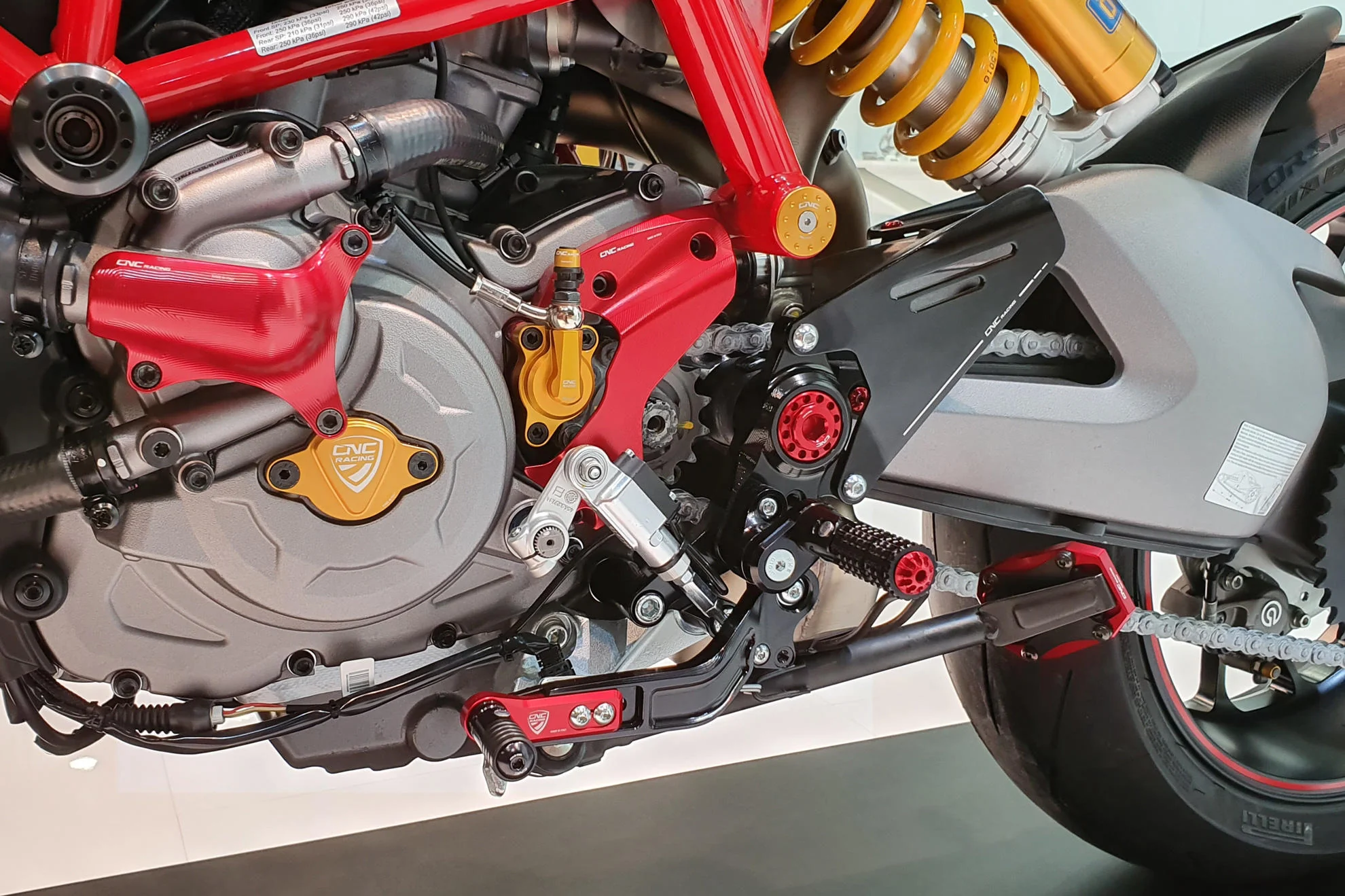 PES04B - CNC Racing Aluminum Heel Guard Kit for OE and CNC Racings' Rearsets For Ducati Hypermotard 950 / SP - Image 3