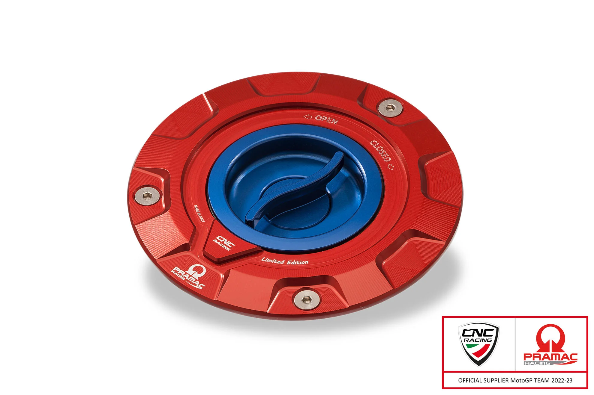 TS423 - CNC Racing PRAMAC RACING LIMITED EDITION Quick Release Gas Cap for newer Ducati's  MV's and Aprilia's - Image 3
