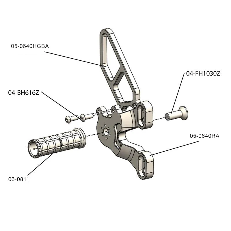 Woodcraft - 05-0640A Ducati 848/1098/1198/848 EVO Rearset  w/Shifter Silver - Image 3