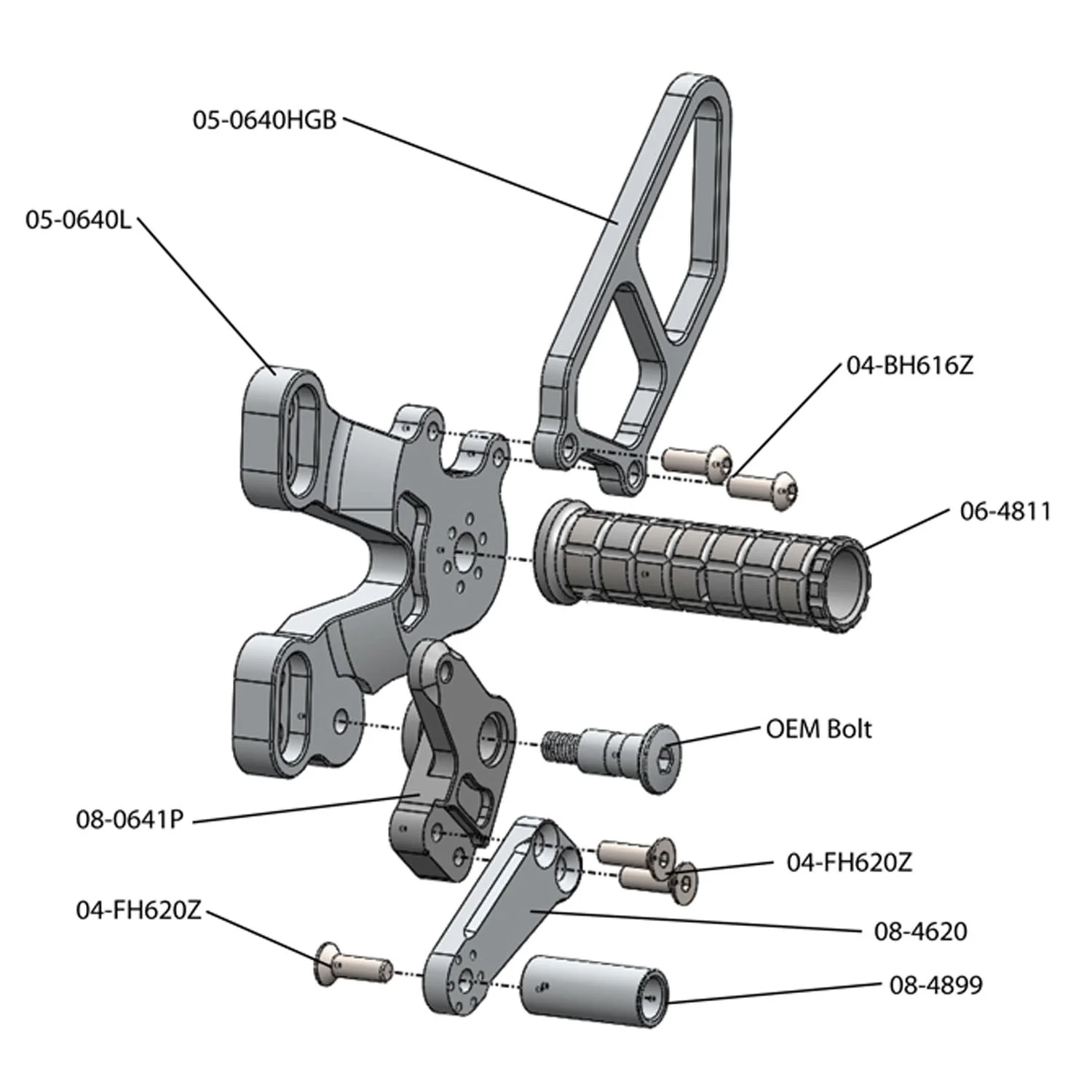 Woodcraft - 05-0641 Ducati 1198SP/848 EVO Rearset GP w/Shift Pedal (Factory QS) - Image 6